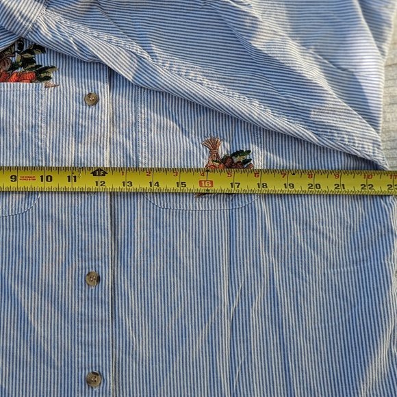 Vintage pinstripe scarecrow harvest button down - Picture 8 of 10
